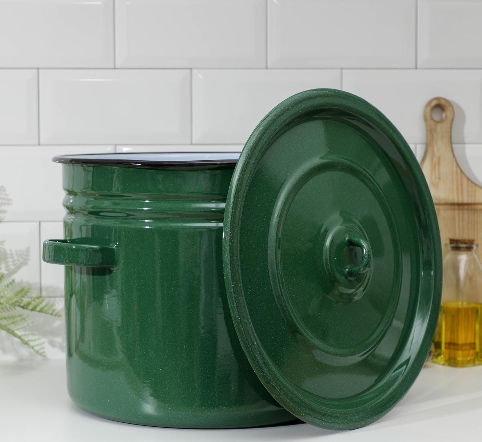 Бак эмалированный, 20 л, индукция, цвет зелёный