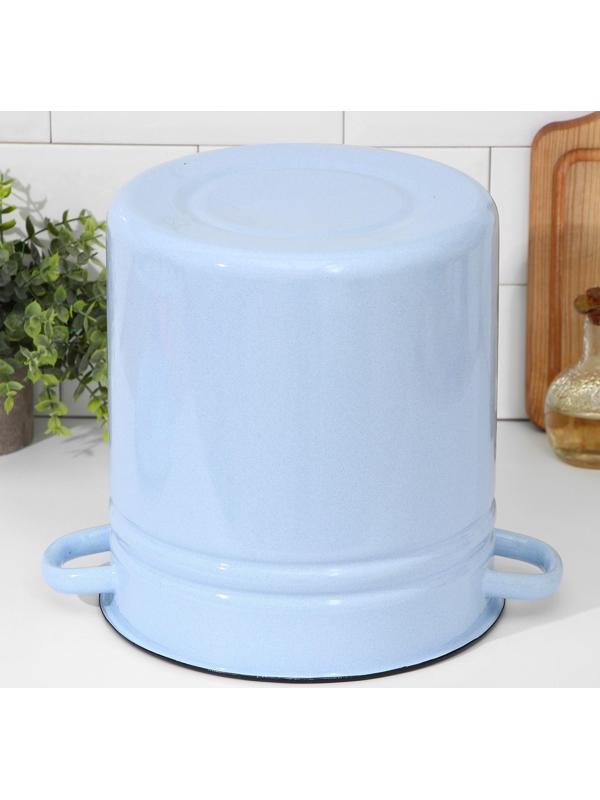 Кастрюля, 12 л, металлическая крышка, индукция, цвет серо-голубой