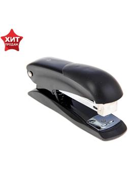 Степлер № 24/6 и 26/6 Lamark Ulrich, чёрный, металлический корпус, встроенный антистеплер, индикатор скоб, до 20 листов