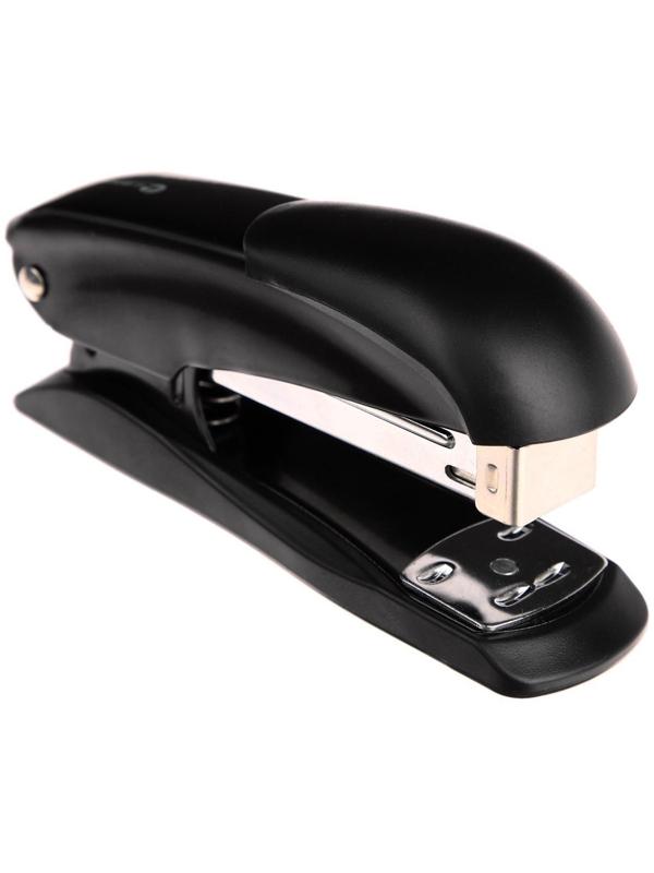 Степлер № 24/6 и 26/6 Lamark Ulrich, чёрный, металлический корпус, встроенный антистеплер, индикатор скоб, до 20 листов