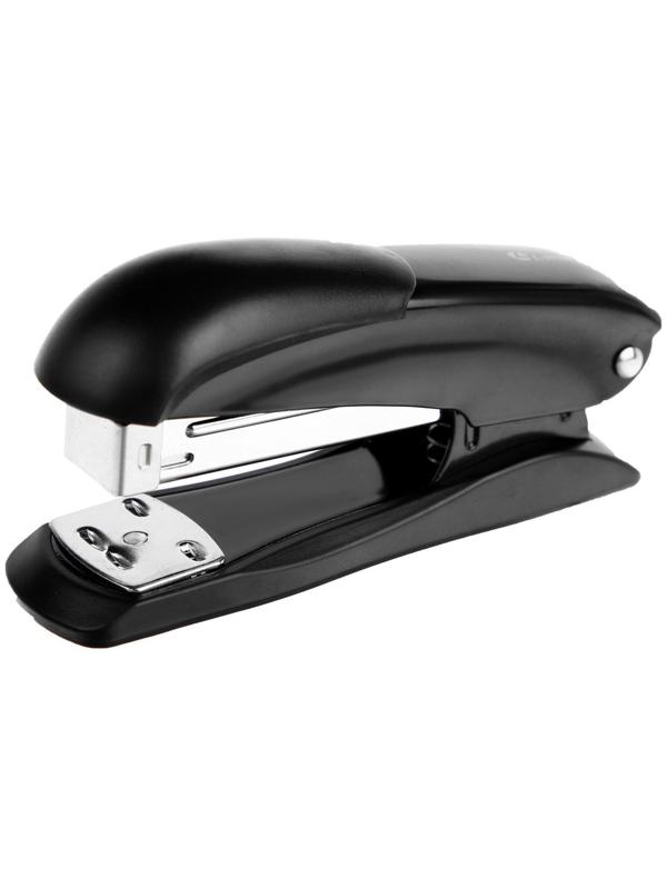 Степлер № 24/6 и 26/6 Lamark Ulrich, чёрный, металлический корпус, встроенный антистеплер, индикатор скоб, до 20 листов
