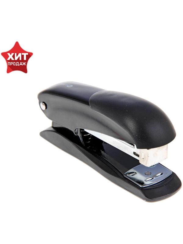 Степлер № 24/6 и 26/6 Lamark Ulrich, чёрный, металлический корпус, встроенный антистеплер, индикатор скоб, до 20 листов