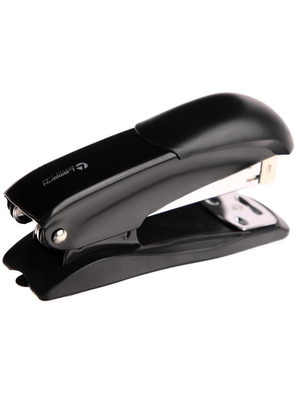 Степлер № 24/6 и 26/6 Lamark Ulrich, чёрный, металлический корпус, встроенный антистеплер, индикатор скоб, до 20 листов