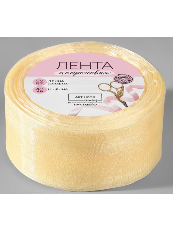 Лента капроновая, 40 мм, 20 ± 1 м, цвет слоновая кость №08