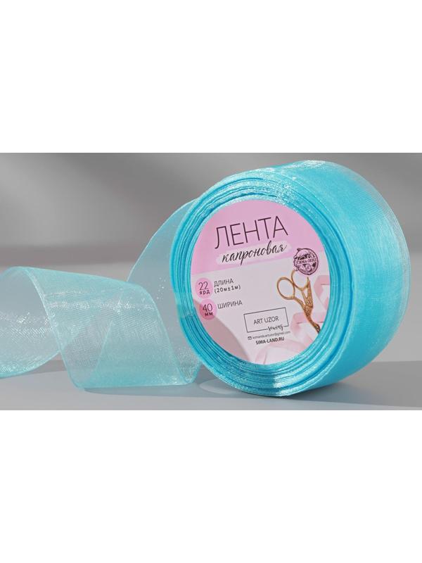 Лента капроновая, 40 мм, 20 ± 1 м, цвет тёмно-голубой