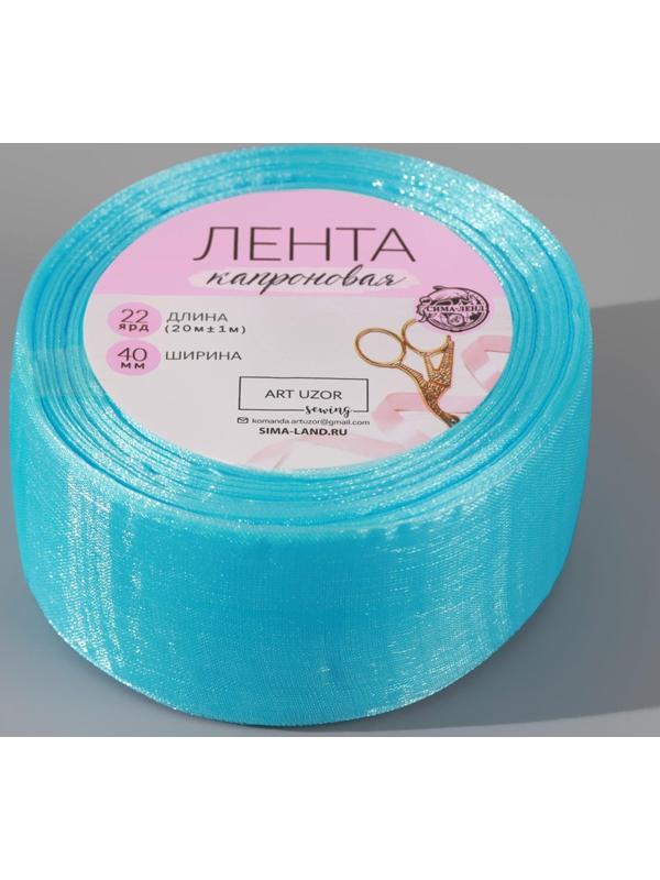 Лента капроновая, 40 мм, 20 ± 1 м, цвет тёмно-голубой