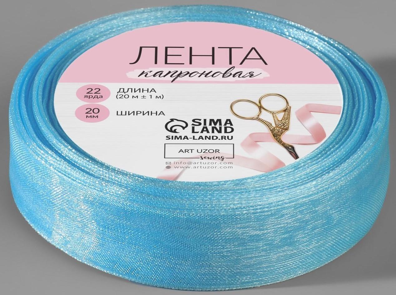 Лента капроновая, 20 мм, 20 ± 1 м, цвет тёмно-голубой