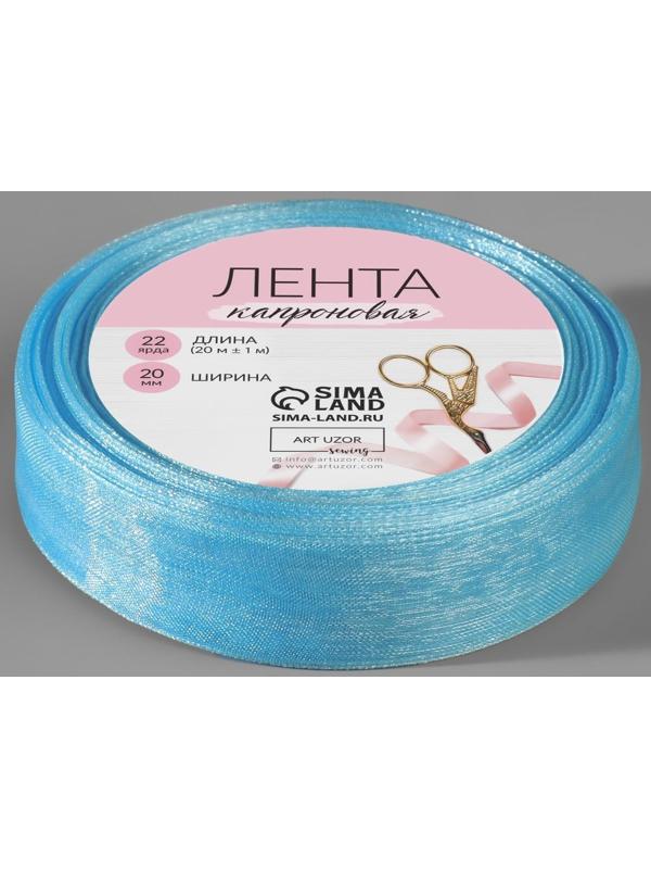 Лента капроновая, 20 мм, 20 ± 1 м, цвет тёмно-голубой