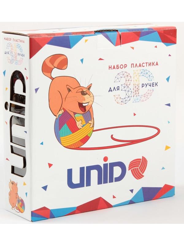 Пластик UNID PLA-12, для 3Д ручки, 12 цветов в наборе, по 10 метров