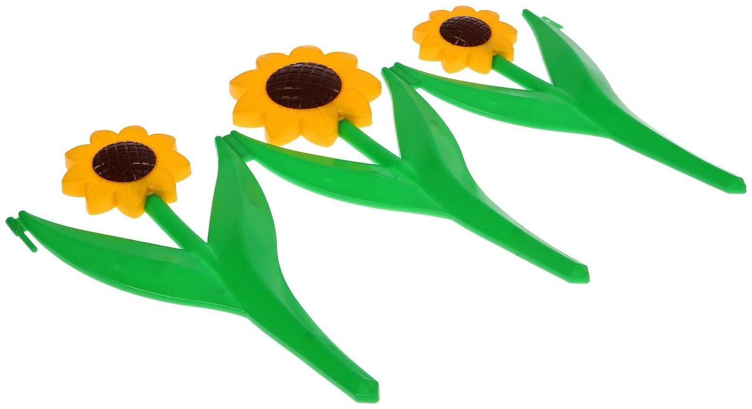 Ограждение декоративное, 32.5 × 225 см, 5 секций, пластик, жёлтый цветок «Ромашка»