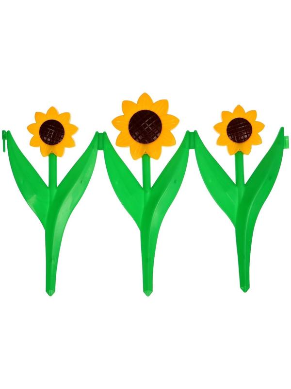 Ограждение декоративное, 32.5 × 225 см, 5 секций, пластик, жёлтый цветок «Ромашка»