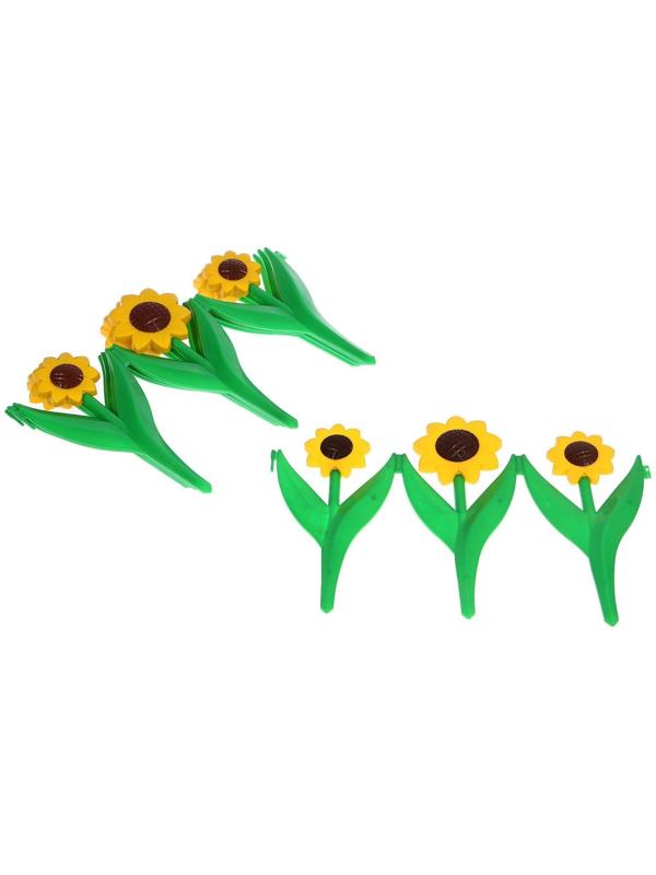 Ограждение декоративное, 32.5 × 225 см, 5 секций, пластик, жёлтый цветок «Ромашка»
