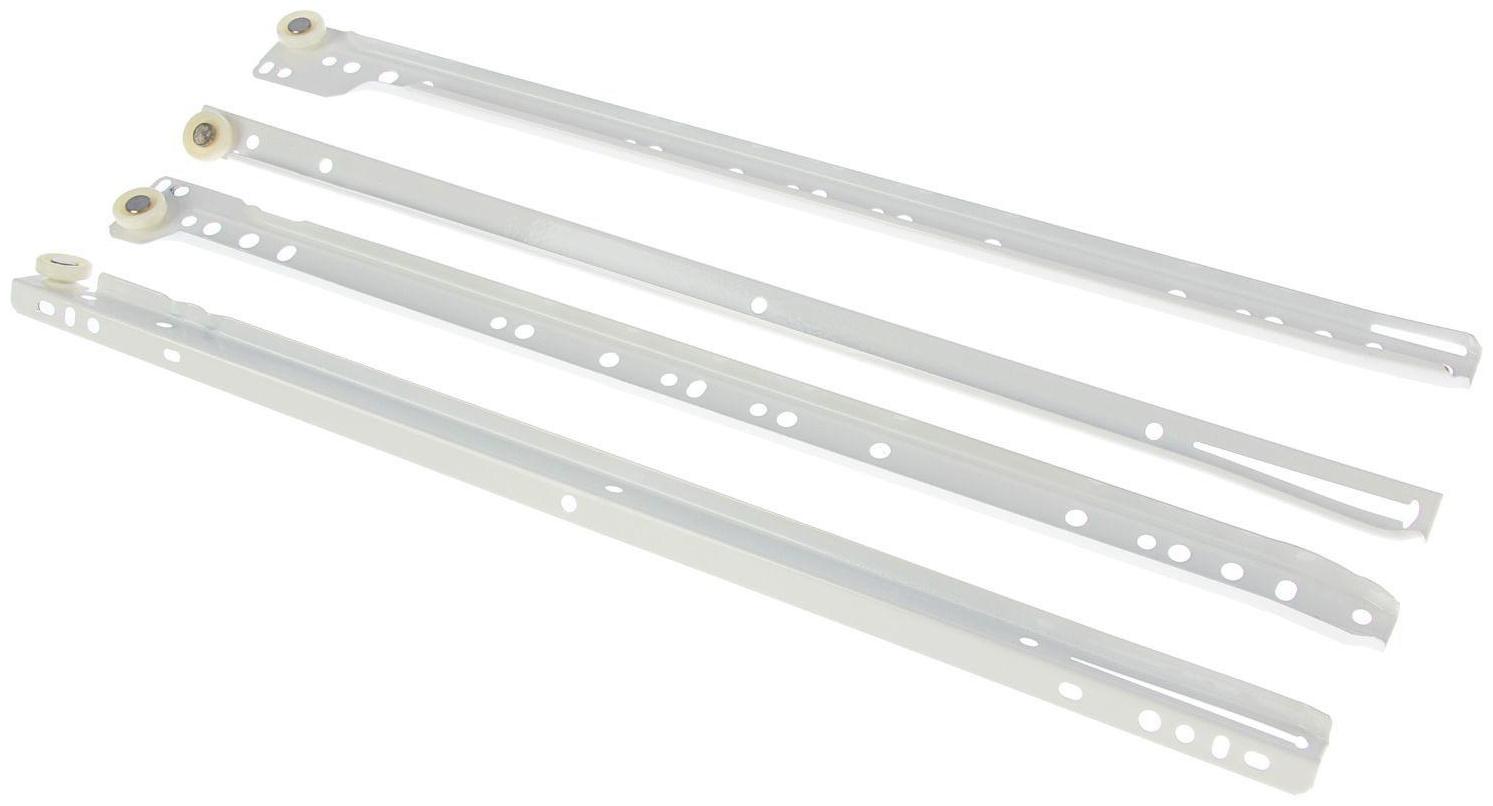 Роликовые направляющие, L=450 мм, до 12 кг, белые, 2 шт.