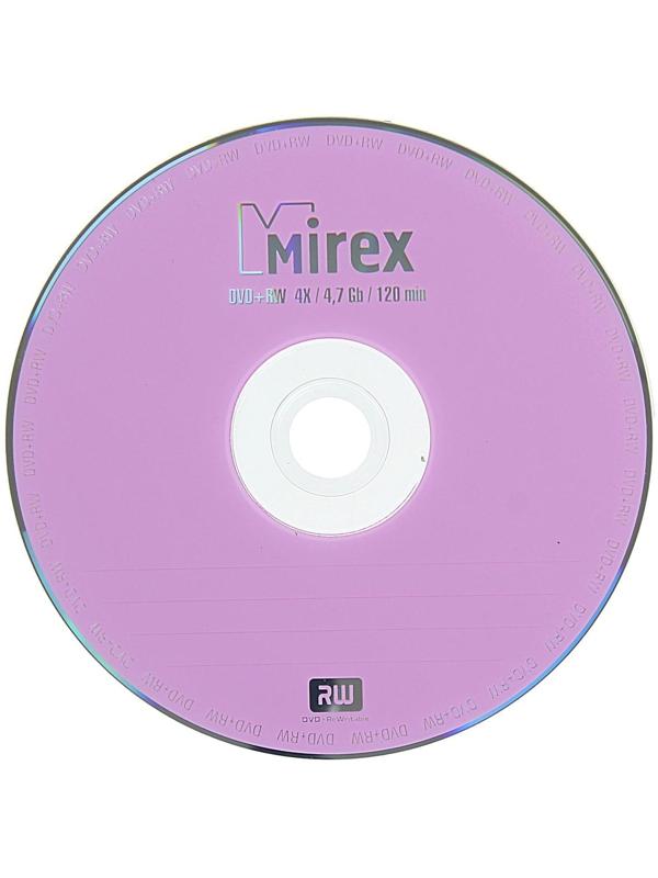 Диск DVD+RW Mirex, 4x, 4.7 Гб, Cake Box, 10 шт