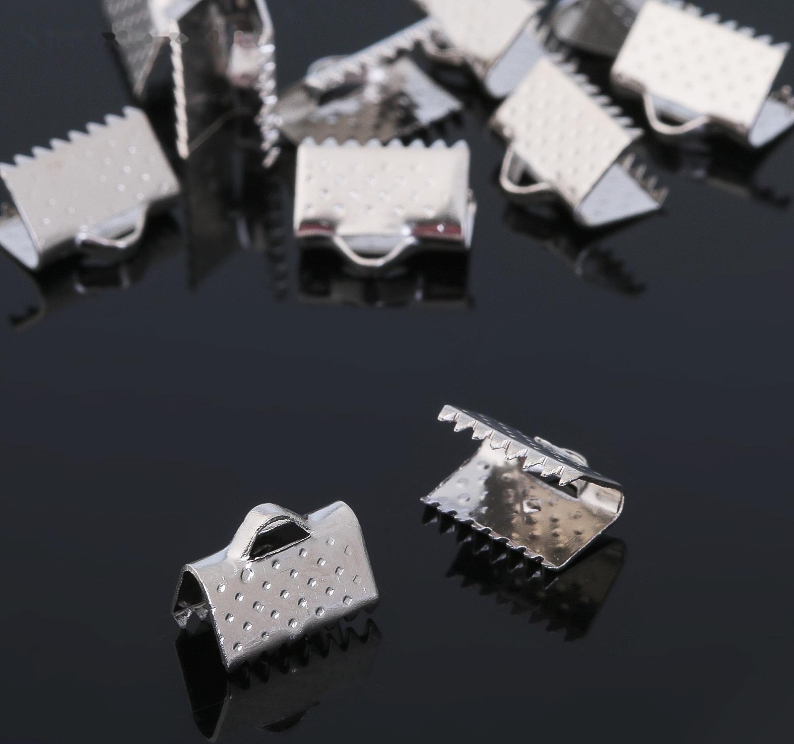 Зажим для ленты, (набор 20шт), цвет серебро, 10 мм