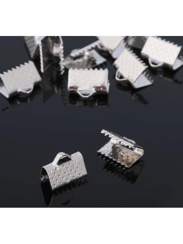 Зажим для ленты, (набор 20шт), цвет серебро, 10 мм