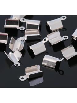 Зажим для ленты, (набор 20шт), цвет серебро, 10 мм