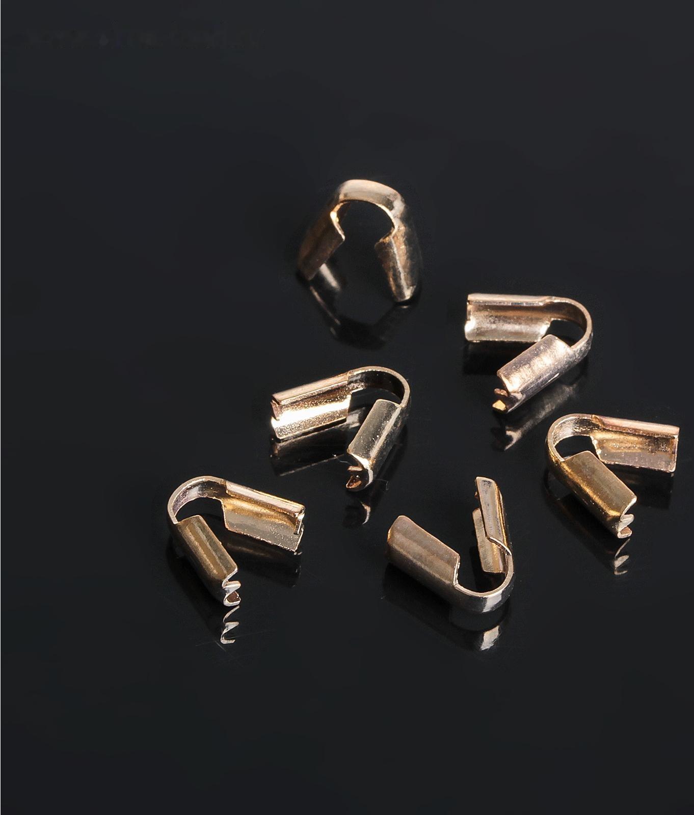 Концевик-зажим СМ-296-2, (набор 20шт), 3,5 мм, цвет золото