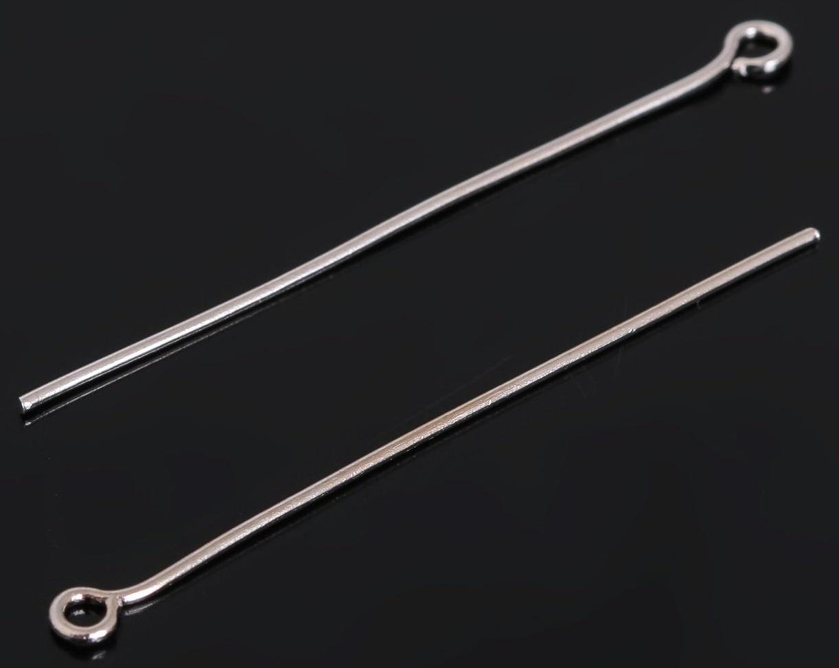 Штифт с петлёй СМ-1087, 4 см, упаковка 100 гр, цвет серебро