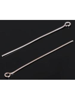 Штифт с петлёй СМ-1087, 4 см, упаковка 100 гр, цвет серебро