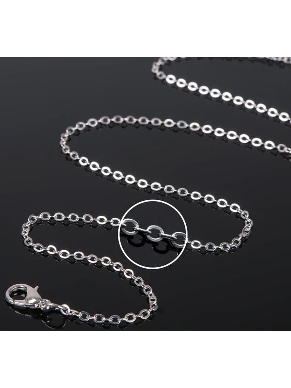 Цепочка с карабином, декоративная, мелкое плетение, 45см, (набор 5шт), цвет серебро