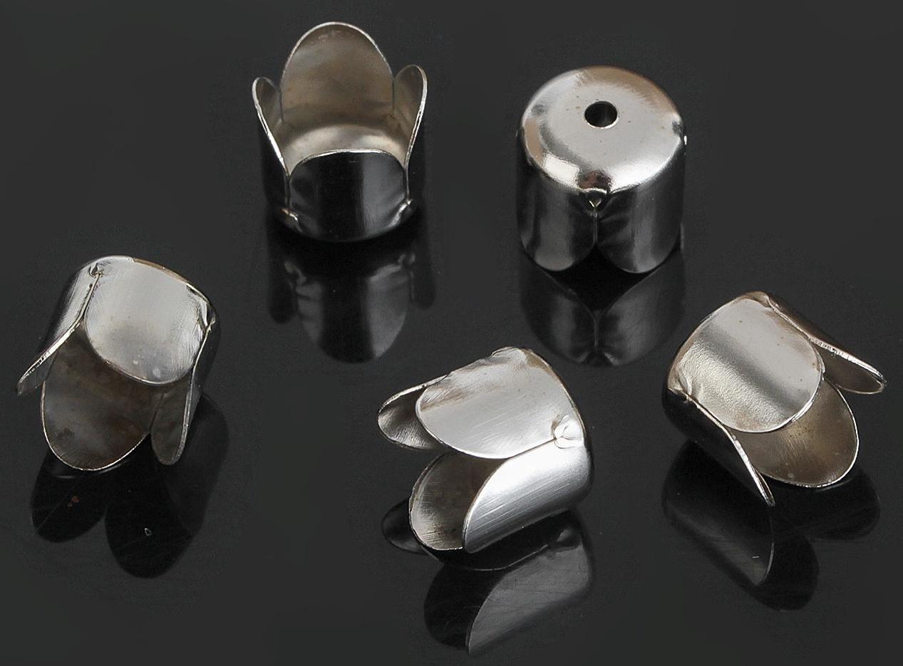 Концевик для шнура, цвет серебро, СМ-305-4, 7 мм, (набор 20шт)