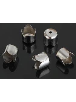 Концевик для шнура, цвет серебро, СМ-305-4, 7 мм, (набор 20шт)