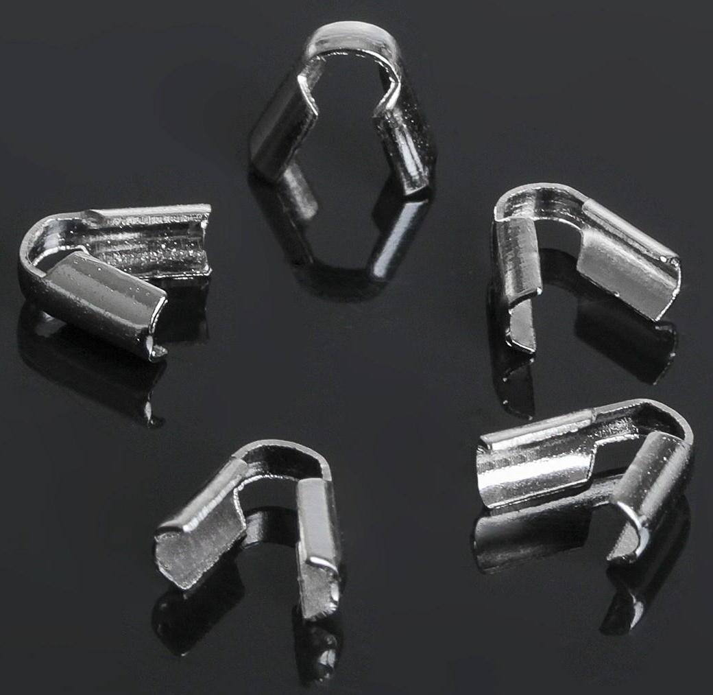 Зажим для ленты СМ-296-2, (набор 20шт), цвет серебра, 3,5мм