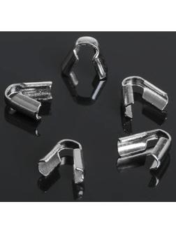 Зажим для ленты СМ-296-2, (набор 20шт), цвет серебра, 3,5мм