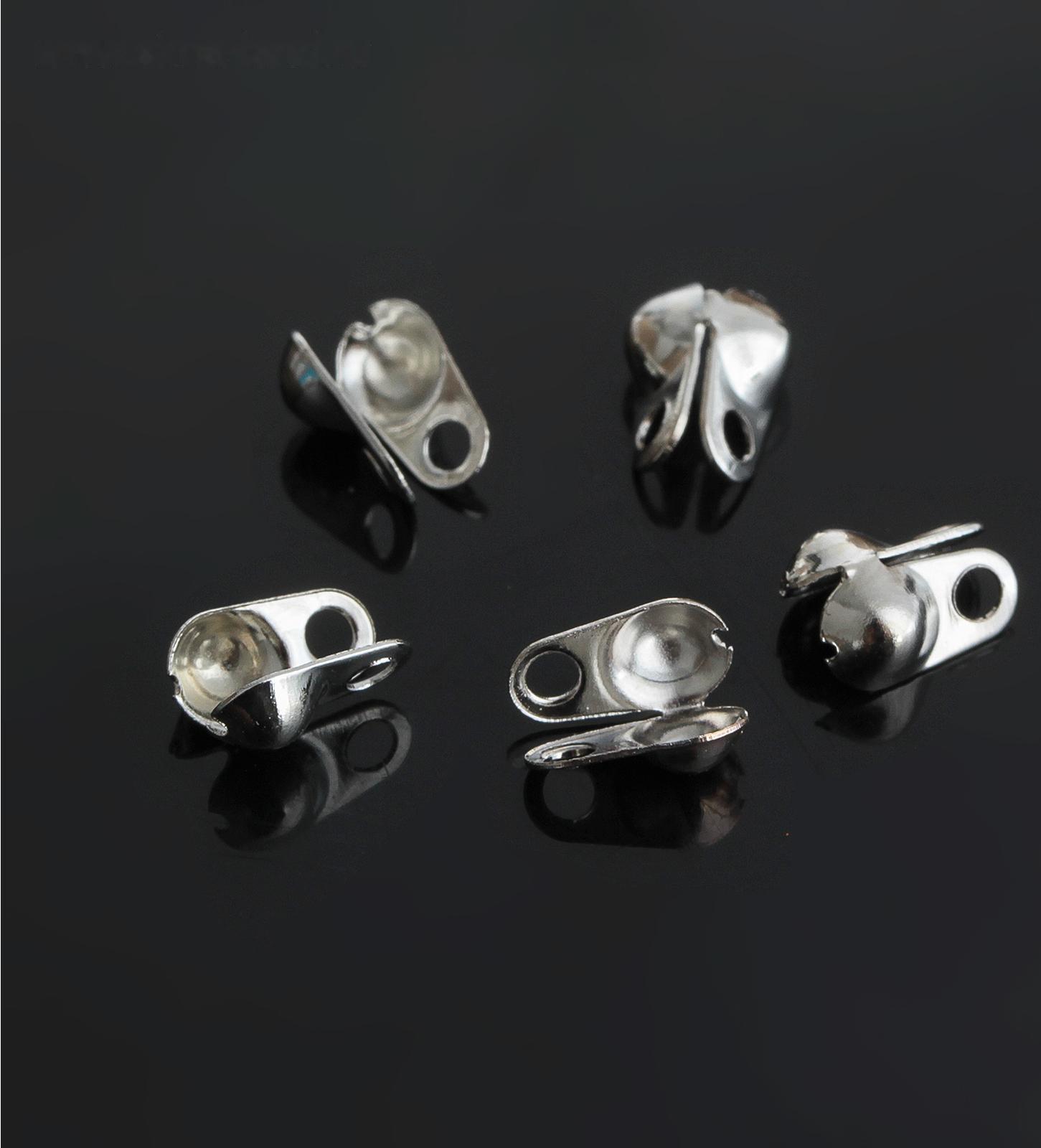 Концевик, цвет серебро, 3,2 мм (набор 20шт)