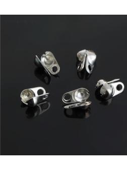 Концевик, цвет серебро, 3,2 мм (набор 20шт)