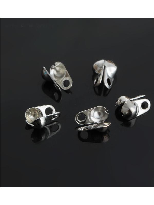 Концевик, цвет серебро, 3,2 мм (набор 20шт)