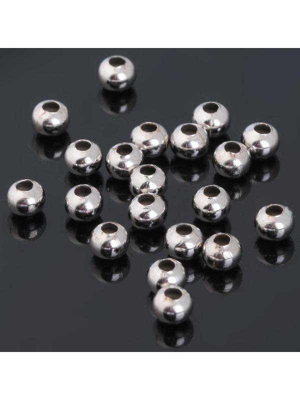 Кримп (зажимная бусина), 4 мм (набор 20шт), цвет серебро