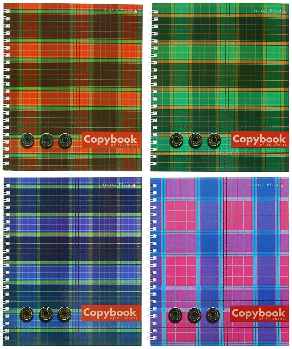 Тетрадь А5+, 80 листов в клетку на гребне 