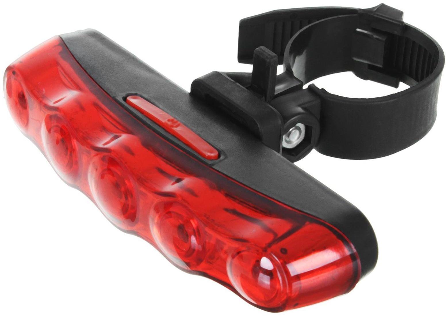 Фонарь велосипедный задний JY-358, 5 диодов, 2 режима