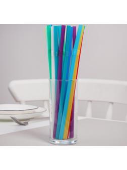 Набор трубочек одноразовых Доляна Jambo, 0,8×24 см, 100 шт, с гофрой, цвет МИКС