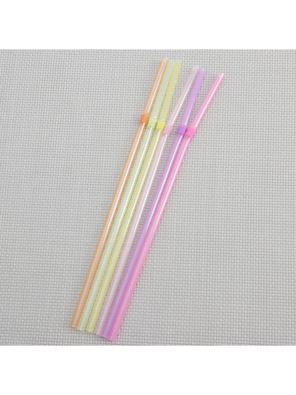 Набор трубочек одноразовых для коктейля Доляна, 0,5×21 см 250 шт, неоновые, с гофрой, цвет МИКС