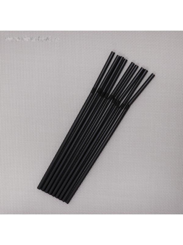 Набор трубочек одноразовых для коктейля Доляна, 0,5×21 см, 100 шт, с гофрой, цвет чёрный