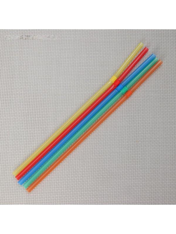 Набор трубочек одноразовых для коктейля с гофрой Доляна, 0,5×21 см, 45-50 шт, цвет МИКС