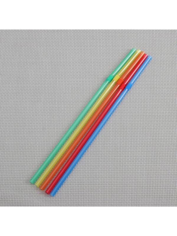 Набор трубочек одноразовых для коктейля Доляна, 0,5×21 см, 100 шт, с гофрой, цвет МИКС