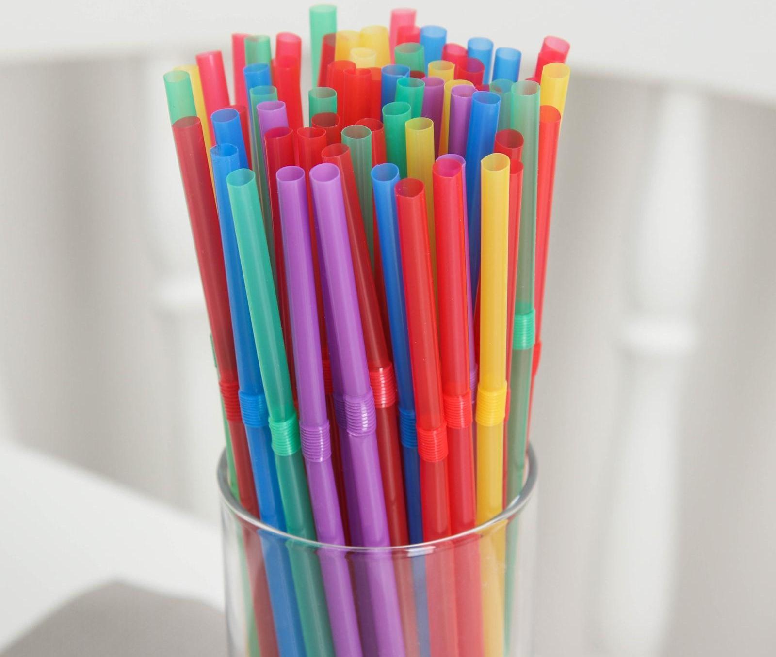 Набор одноразовых трубочек для коктейля Доляна, 0,5×21 см, 250 шт, цвет МИКС