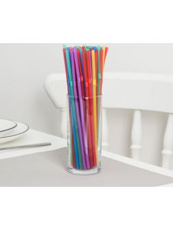 Набор одноразовых трубочек для коктейля Доляна, 0,5×21 см, 250 шт, цвет МИКС