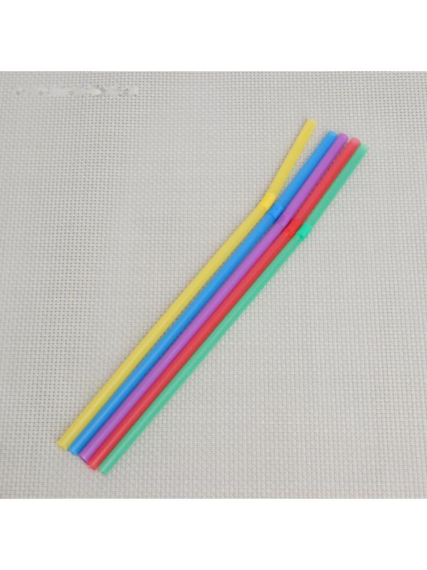 Набор одноразовых трубочек для коктейля Доляна, 0,5×21 см, 250 шт, цвет МИКС