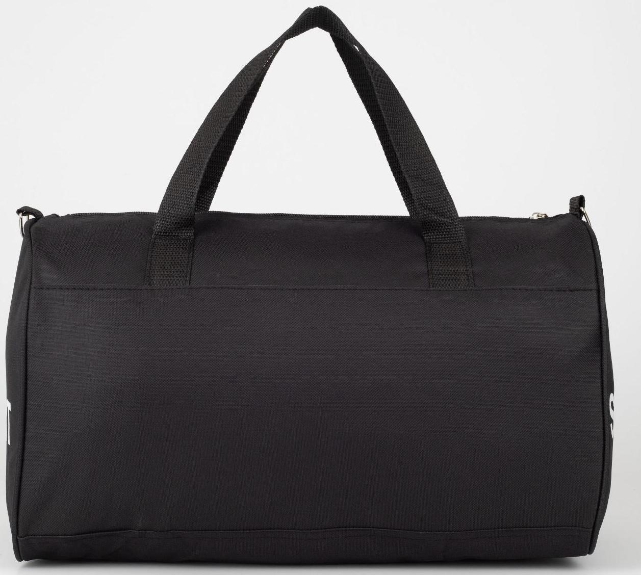 Сумка спортивная на молнии, длинный ремень, цвет чёрный