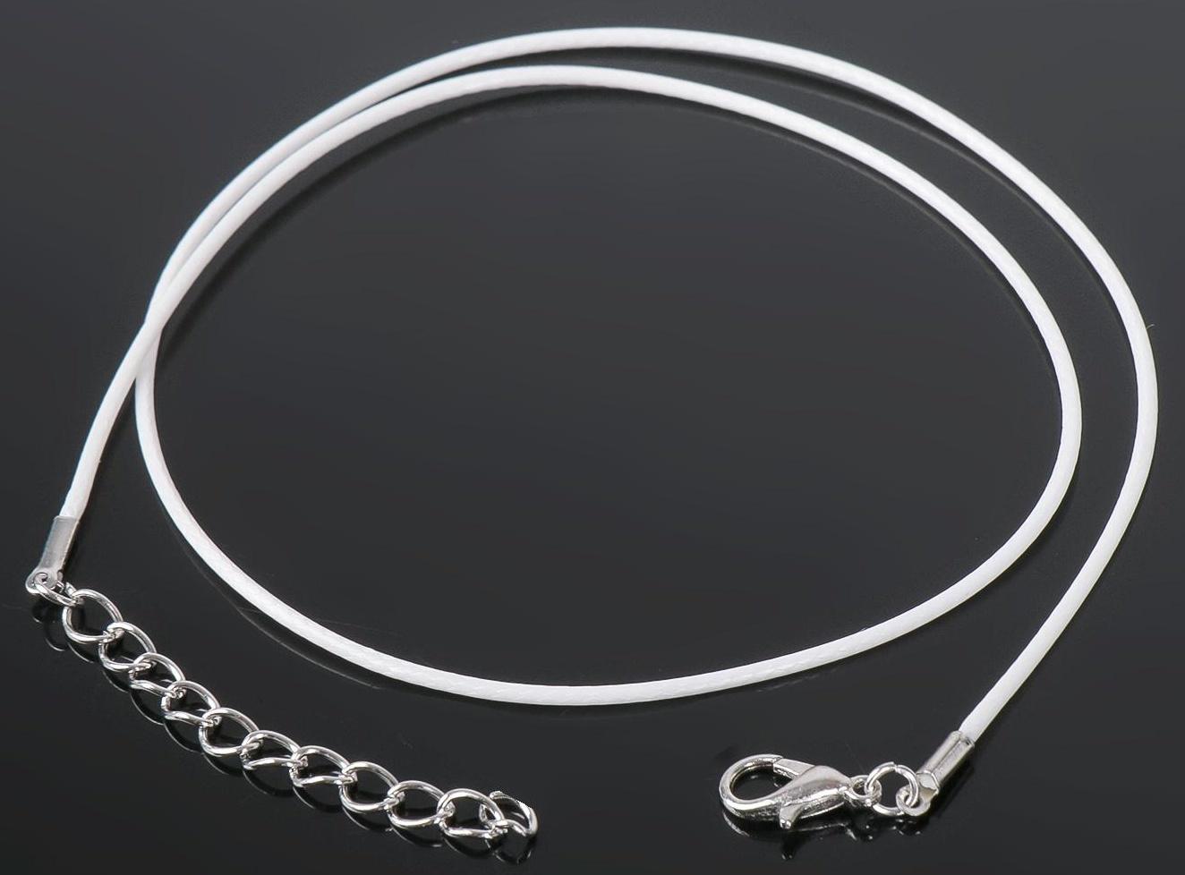 Шнурок нейлоновый d=1,5 мм, 43 см + удлинитель, цвет белый