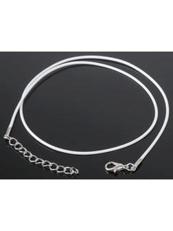 Шнурок нейлоновый d=1,5 мм, 43 см + удлинитель, цвет белый