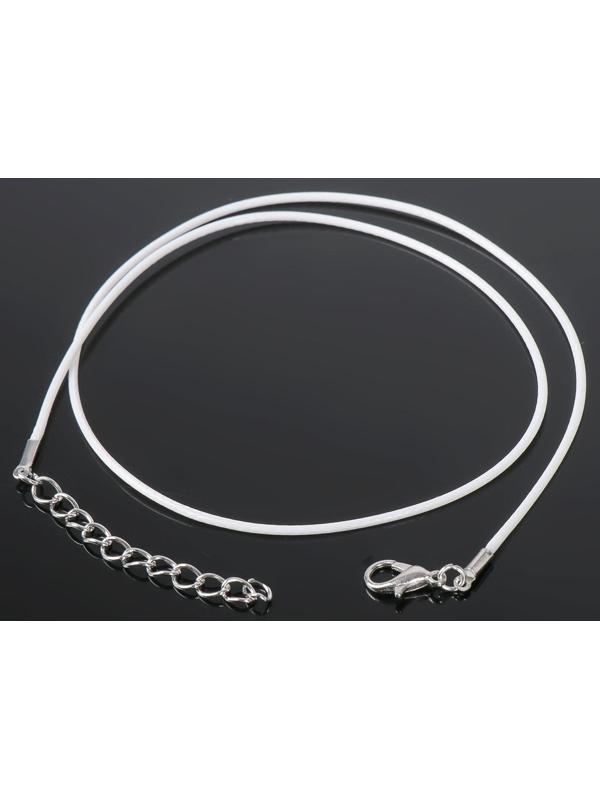 Шнурок нейлоновый d=1,5 мм, 43 см + удлинитель, цвет белый