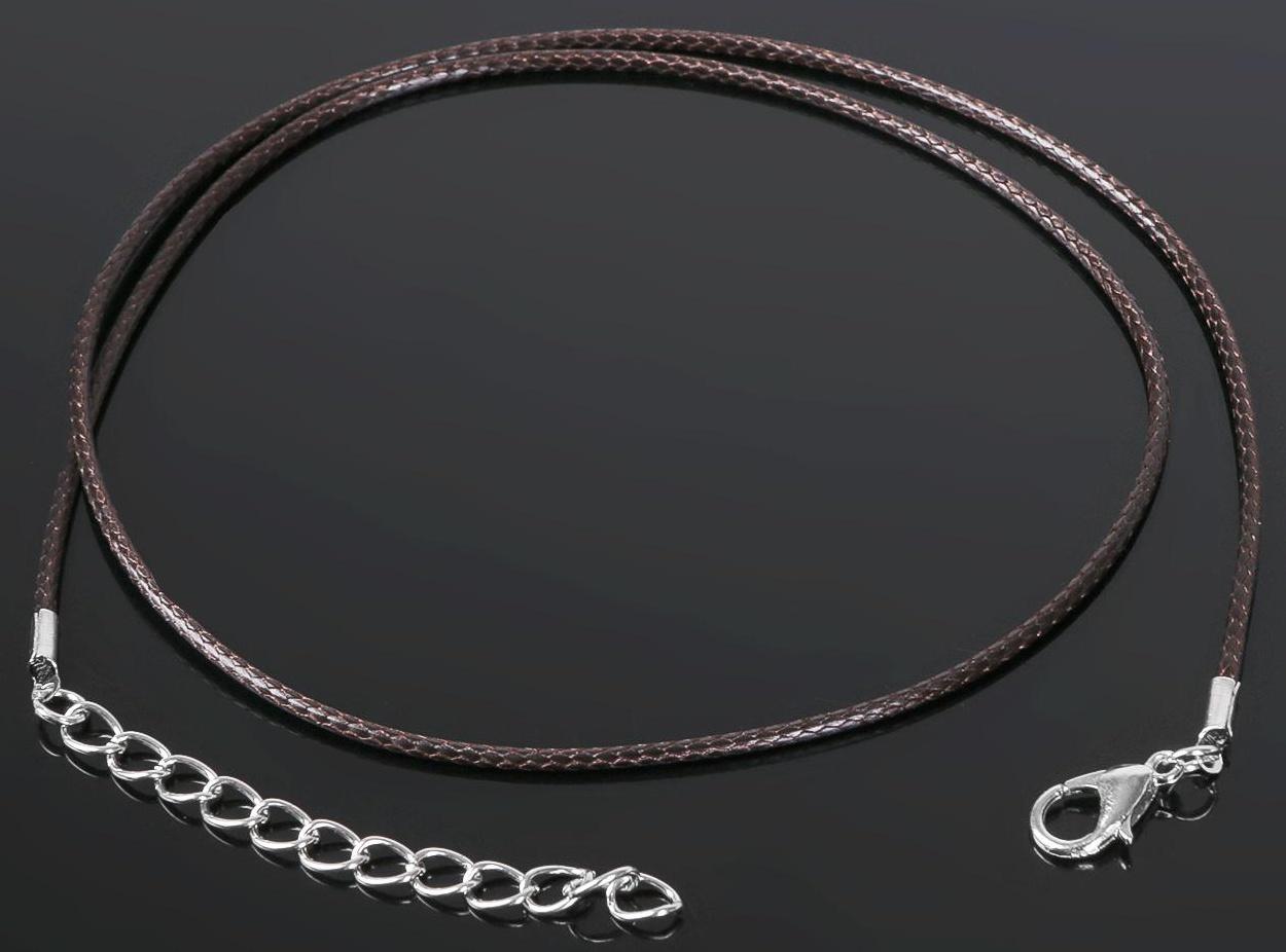 Шнурок 43 см + удлинитель, цвет коричневый, d=1,5 мм