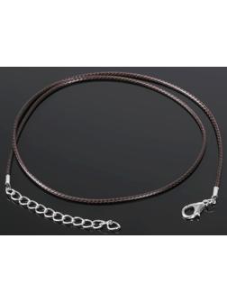 Шнурок 43 см + удлинитель, цвет коричневый, d=1,5 мм