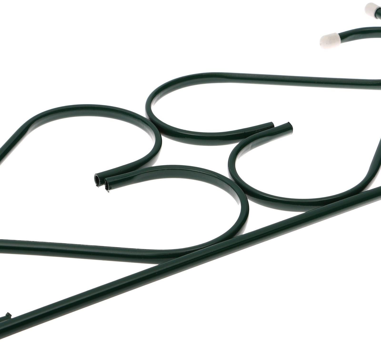 Ограждение декоративное, 51 × 320 см, 5 секций, с заглушками, металл, зелёное, «Дачный»